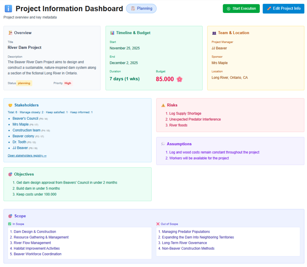 Screenshot - Project info